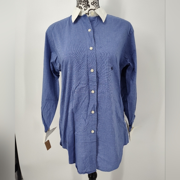 Ralph Lauren Tops - Lauren Ralph Lauren Blue and White Button Down Shirt Women's Size 4